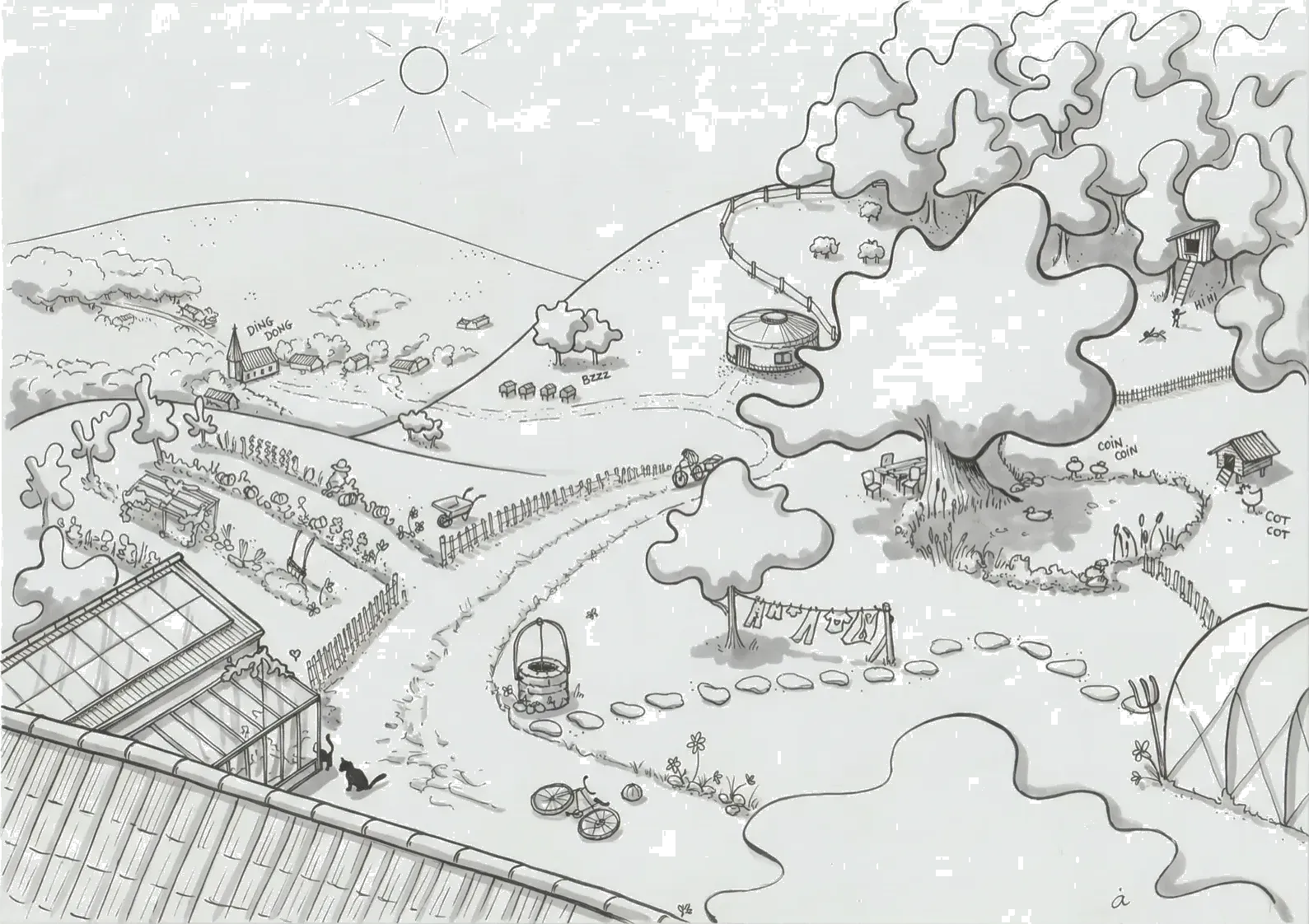 Notre futur lieu de vie — dessin au trait